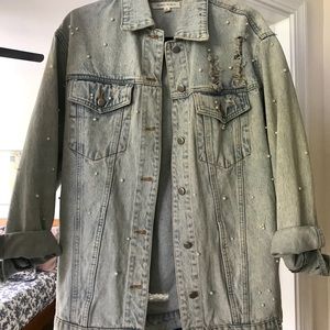 Boyfriend pearl denim jacket